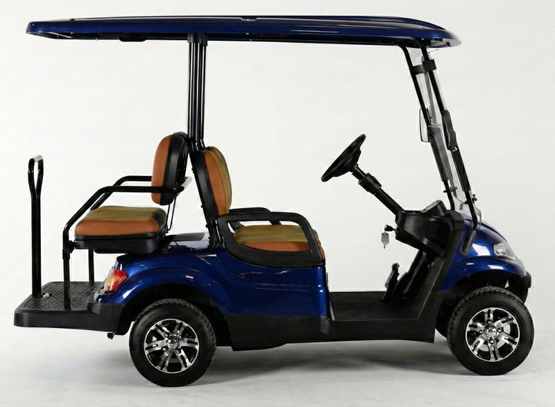 EPIC 2+2 Non-Lifted Electric Golf Cart with Lithium Battery 105Ah & Standard Tires | 4-Seater LSEV (Blue) - Image 5